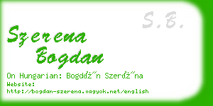 szerena bogdan business card